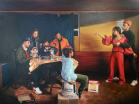 Raúl Pizarro_ Michelangello Caravaggio, 200 x 300 cm.